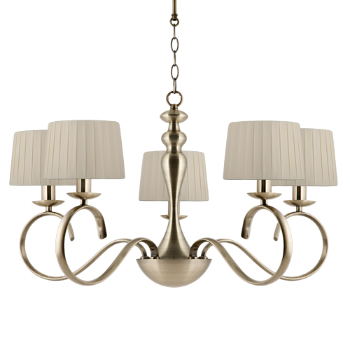 Elea 5 Light Antique Brass Ceiling Light With Shades 3006la