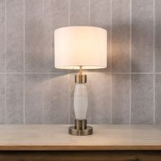 Amelia Marble Antique Brass Table Lamp