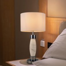 Amelia Marble Polished Chrome Table Lamp