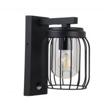 Finch IP44 Black Cage Wall Light with PIR Sensor