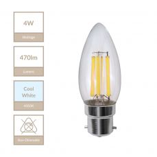 B22 Candle 4W Non-Dimmable Bulb 4000K