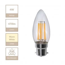 B22 Candle 4W Non-Dimmable Bulb 2700K