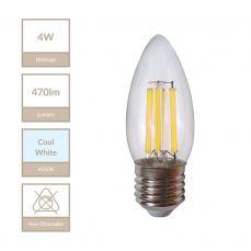 E27 Candle 4W Non-Dimmable Bulb 4000K