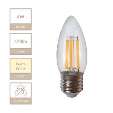 E27 Candle 4W Non-Dimmable Bulb 2700K