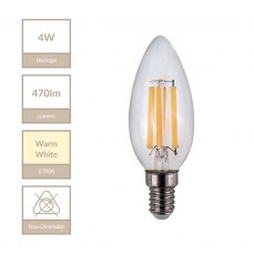 E14 Candle 4W Non-Dimmable Bulb 2700K