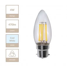 B22 Candle 4W Dimmable Bulb 4000K