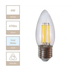 E27 Candle 4W Dimmable Bulb 4000K