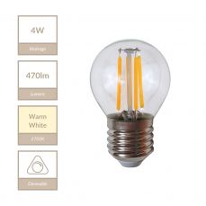 E27 Golf Ball 4W Dimmable Bulb 2700K