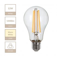 GLS E27 12W Dimmable Bulb 2700K