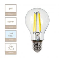 E27 GLS 6W Dimmable Bulb 4000K