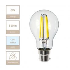 B22 GLS 6W Non-Dimmable Bulb 4000K