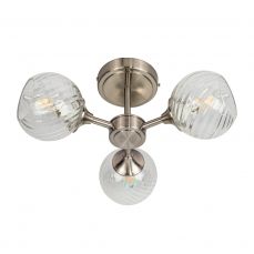 Mona 3 Light Semi Flush Satin Chrome