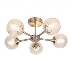 Mona 5 Light Semi Flush Satin Chrome