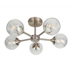 Mona 5 Light Semi Flush Satin Chrome